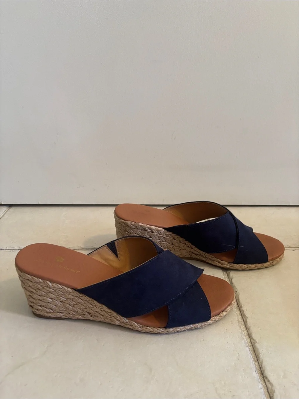 Tommy Bahama Navy Suede Wedge Sandals